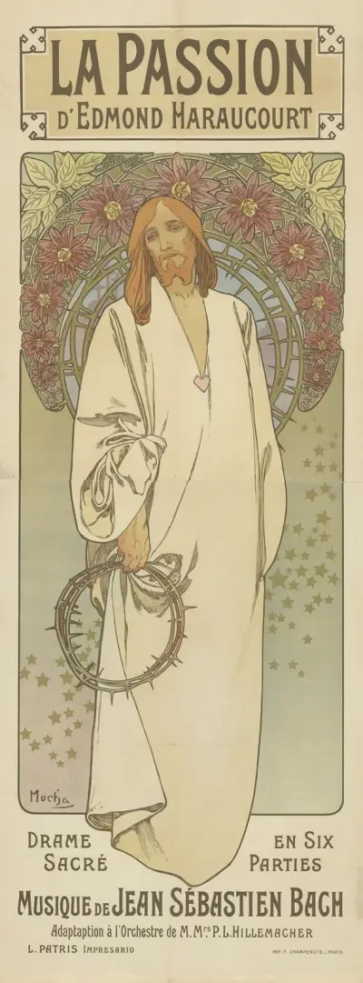 La Passion d’Edmond Haraucourt. Drame sacré en six parties, musique de Jean Sébastien Bach av Alphonse Mucha