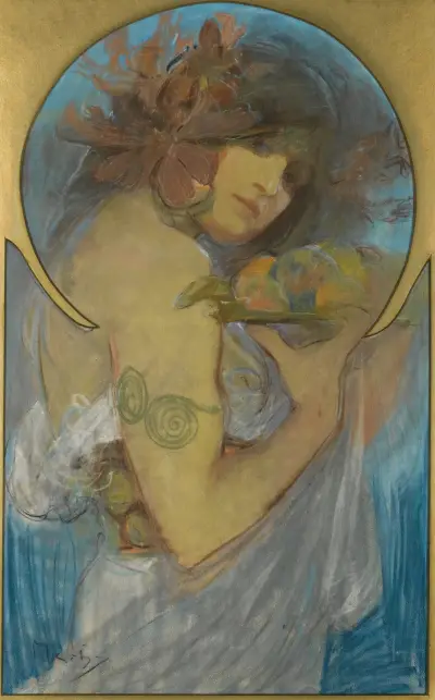 Study For a Poster; Fruit av Alphonse Mucha