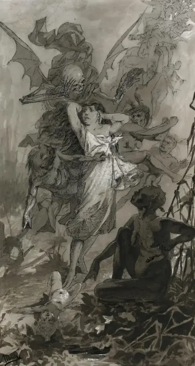 The Dance Of Death av Alphonse Mucha