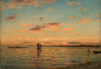 Abendstimmung, Kristianiafjord von Amaldus Nielsen