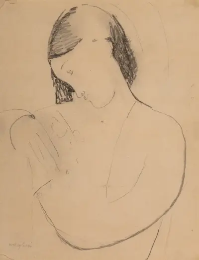 Busta di donna con testa di profilo, Amedeo Modigliani