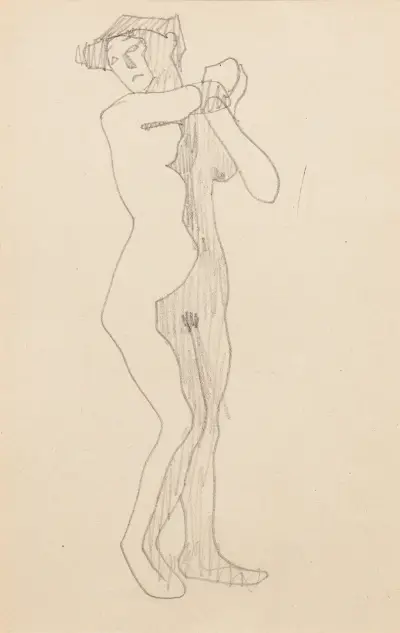 Stojící akt, 1905 – Nr. 4, Amedeo Modigliani