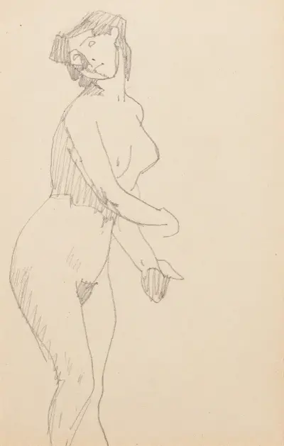 Stojąca naga kobieta, 1905 – Nr. 7, Amedeo Modigliani