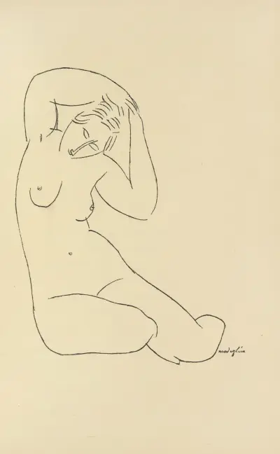 Les nymphes Pl.4 av Amedeo Modigliani