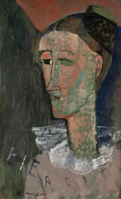 Autoportrét jako Pierrot, Amedeo Modigliani