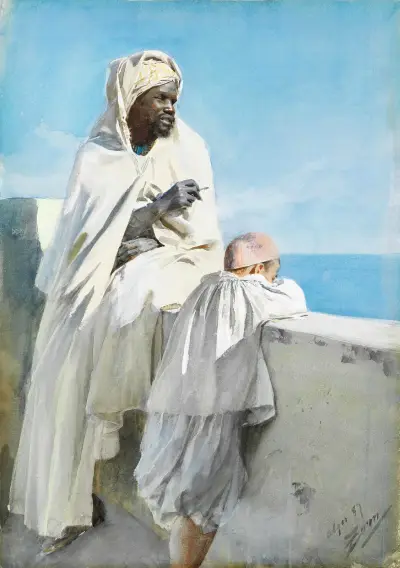 Man och pojke i Alger av Anders Zorn