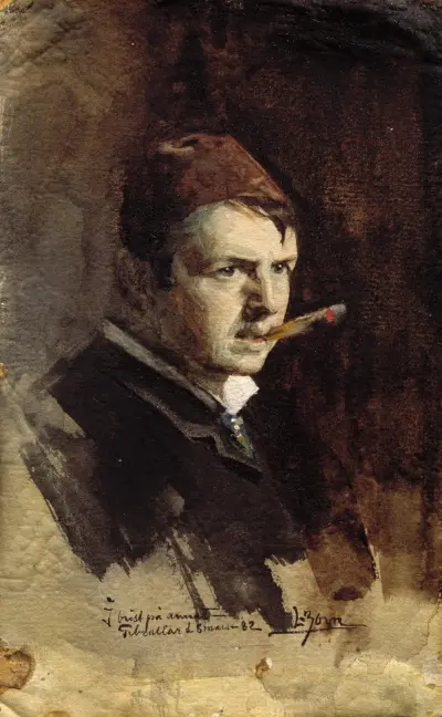 Självporträtt, 1882 av Anders Zorn