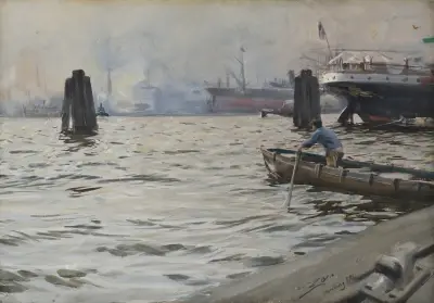Hamburgs hamn av Anders Zorn