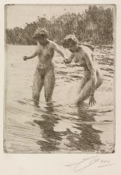 Två badande av Anders Zorn