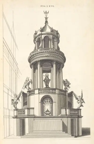A circular design in perspective., Andrea Pozzo