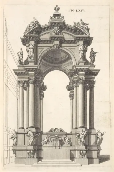 A square design in perspective., Andrea Pozzo