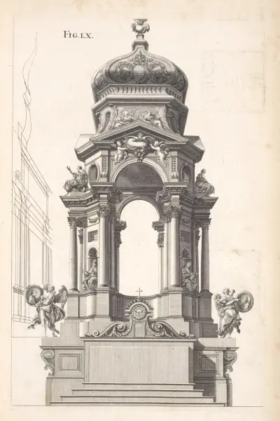 An octangular tabernacle in perspective., Andrea Pozzo