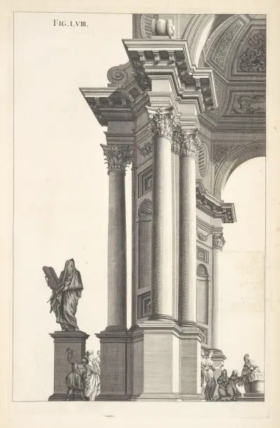 Part of an octangular work of the Corinthian order., Andrea Pozzo