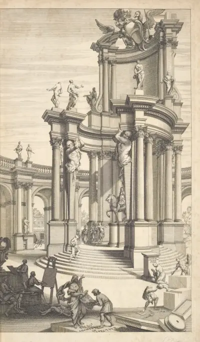 Rules and examples of perspective, proper for painters and architects, etc – Frontispiece, Andrea Pozzo