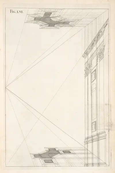 The perspective plans and upright of the Corinthian design foregoing., Andrea Pozzo