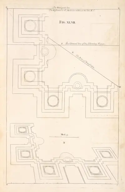 The plan of an Ionick building., Andrea Pozzo