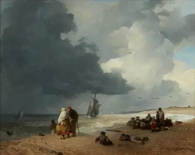 Am Strand von Scheveningen, Andreas Achenbach