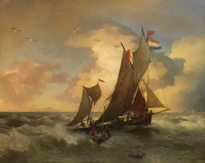 Auf stürmischer See, Andreas Achenbach