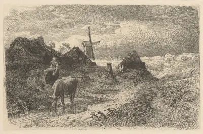 Landscape with a Cow, Andreas Achenbach
