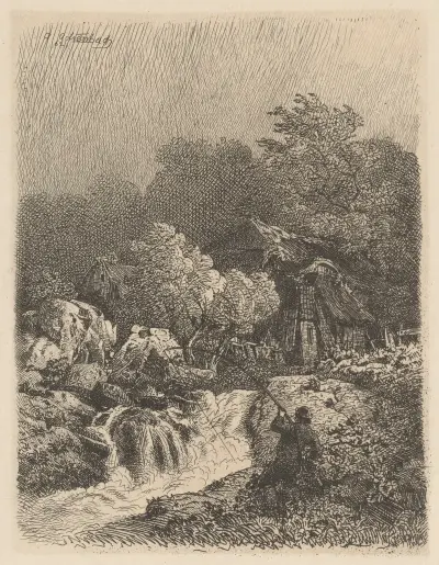 Landscape with a Fisherman, Andreas Achenbach