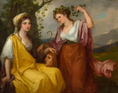 Domenica Morghen, geborene Volpato (1760–1811) und Maddalena Volpato, geborene Riggi (1765–1825), als Musen der Tragödie und der Komödie von Angelica Kauffmann
