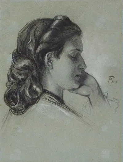 Portret młodej kobiety z profilu, Anselm Feuerbach