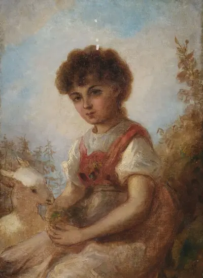 Mała dziewczynka z kozą, Anselm Feuerbach