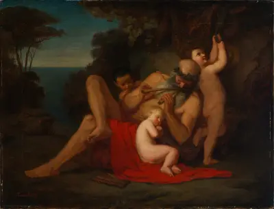 Silen mit schlafendem Bacchusknaben av Anselm Feuerbach