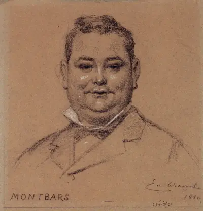 Portrait de Montbars, acteur du Palais Royal., Émile-Antoine Bayard