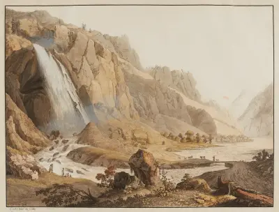 Vue de la Cascade de Pissevache – nr 1 av Jean-Antoine Linck