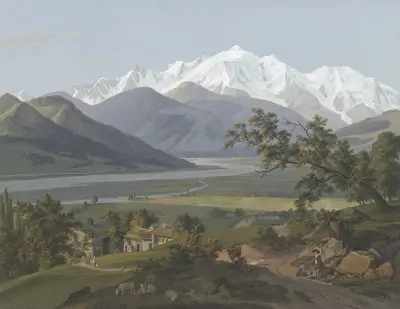 Vue du Mont-Blanc prise près de Salanche av Jean-Antoine Linck