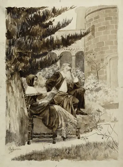 Schumacker et Ethel av Georges Antoine Rochegrosse