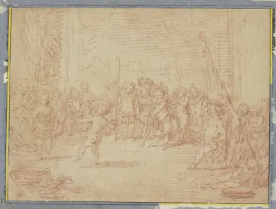 Allegorie des Winters oder Kinder parodieren einen Ball von Jean-Antoine Watteau