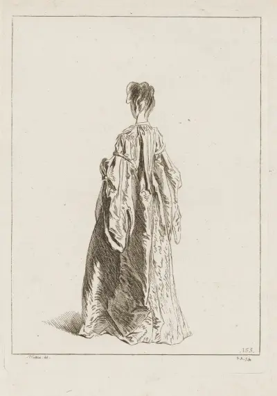 Kostümtafel Nr. 155 von Jean-Antoine Watteau