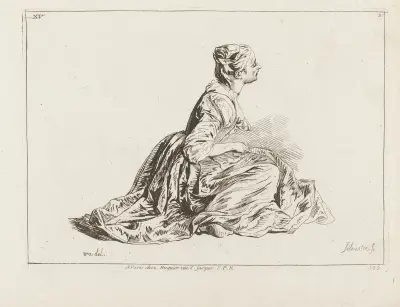 Kostümtafel Nr. 199 von Jean-Antoine Watteau