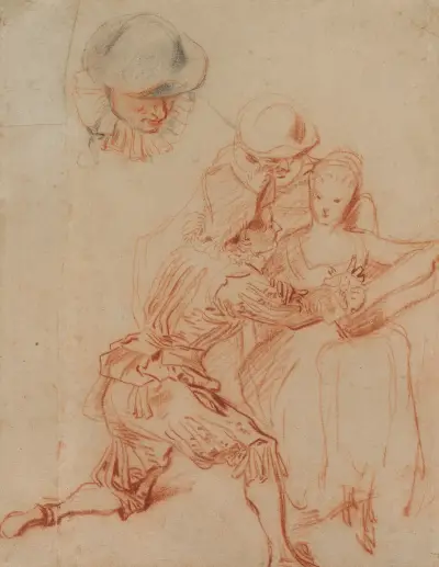 Studie für „Der Erzähler“ (Le Conteur) von Jean-Antoine Watteau