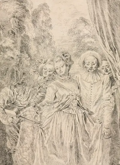 Die Kleidung ist italienisch, 1715 – Nr. 2 von Jean-Antoine Watteau