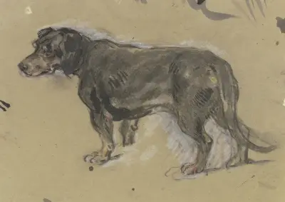 Dachshund to the left av Anton Burger
