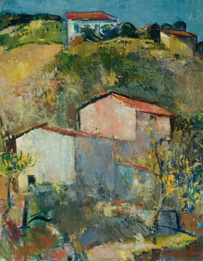 Häuser Am Hang (Houses On A Slope) av Anton Faistauer
