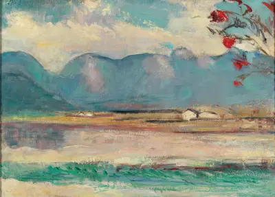 Pinzgauer Landschaft mit dem Steinernen Meer (c1916) av Anton Faistauer