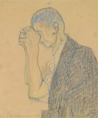 Studie betender Mann av Anton Faistauer