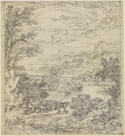 Heroische Landschaft mit Regenbogen – Nr. 1, Joseph Anton Koch