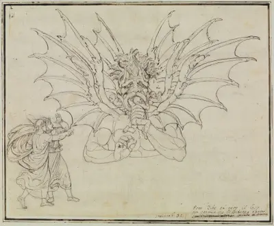 Lucifer (Dante Inferno, Canto 34, V 37), Joseph Anton Koch