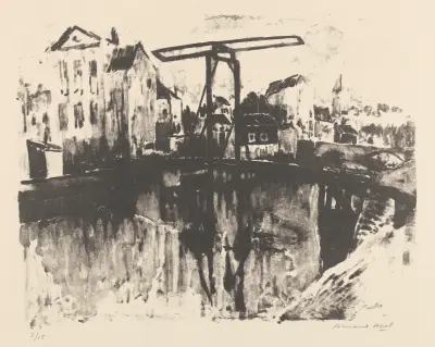 Pont basculant dans une ville, Armand Apol