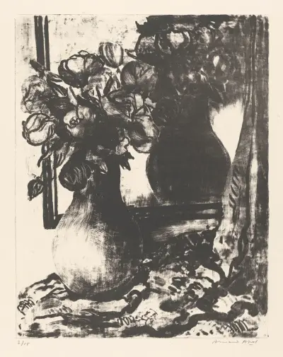 Vase de fleurs devant un miroir, Armand Apol