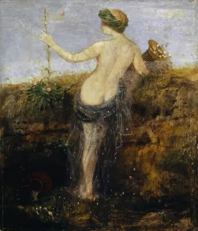 Nymphe with Horn of Plenty av Arnold Böcklin
