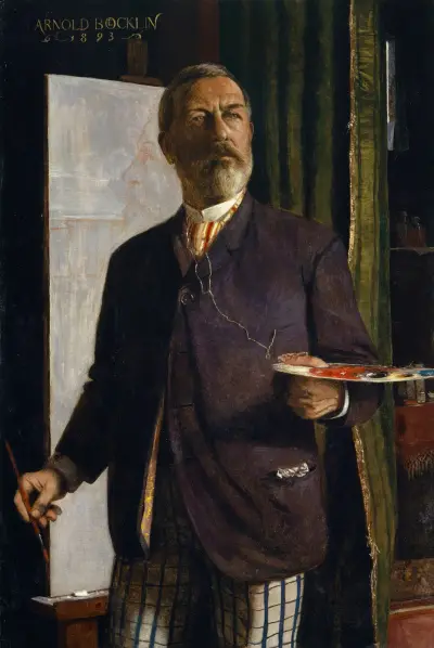 Self-Portrait in the Studio av Arnold Böcklin