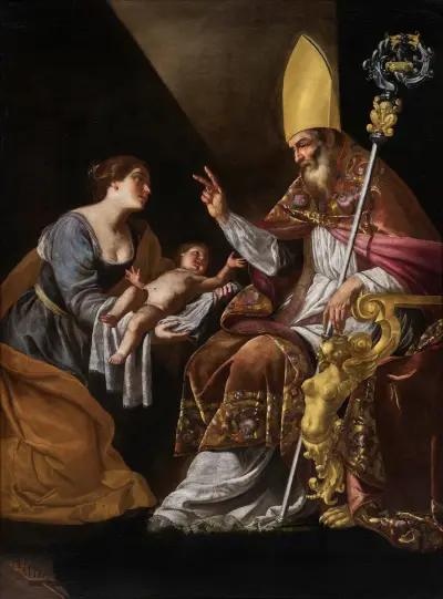 A Woman presenting her Child to Saint Blaise, Artemisia Gentileschi