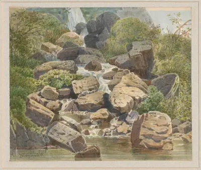 View of a small waterfall near Covigliaio, Tuscany av Arthur Blaschnik