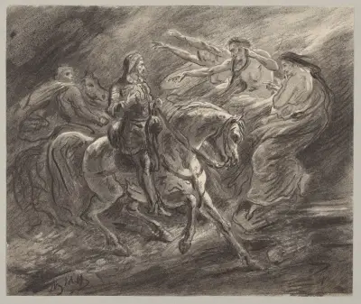 Macbeth, I, 3, Macbeth and the witches av Ary Scheffer
